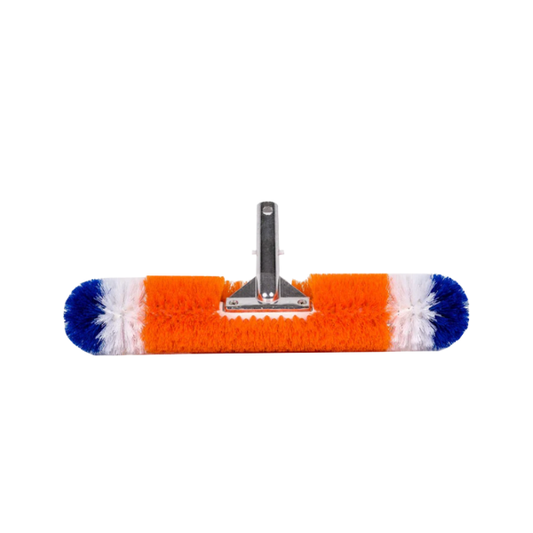 360-Degree Bristles Blue Torrent Pool Brush 18" Patented and Professional-Endorsed Orange